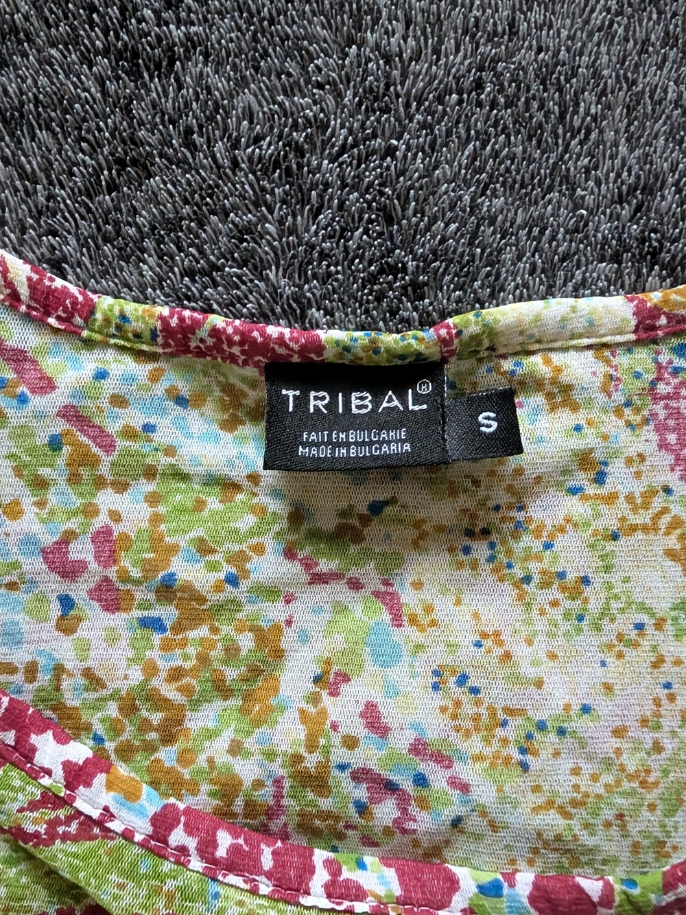 Tribal Abstract Ruched Tank Top in Multicolor Size Small - Picture 2 of 3